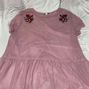 pink sheer blouse
